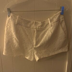 Sans Souci Cream Lace High Waist Shorts
